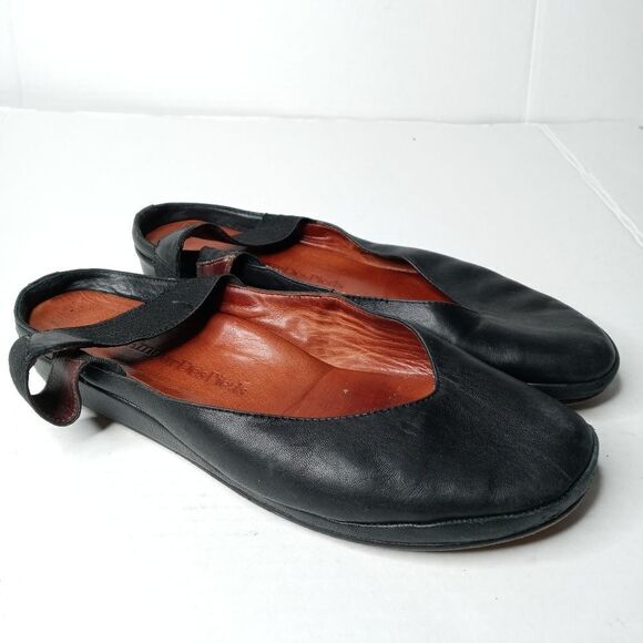 L'Amour Des Pieds Cypris Leather Flats In Black Size 8 - Picture 1 of 8